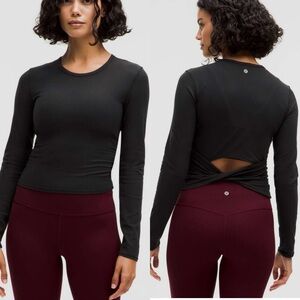 Lululemon All It Takes Back-Twist Ribbed Long-Sleeve Shirt Black 4